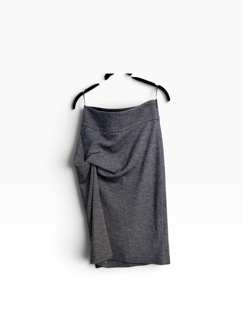 Emporio Armani Gray Draped Pencil Skirt